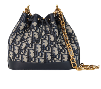 Mini Oblique Drawstring Bucket Bag, front view